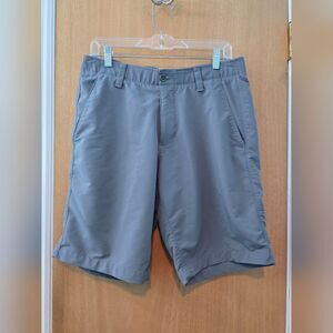 Under Armour Gray Flat Front Shorts Lightweight Mens 34